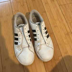 Adidas white and black striped shoes